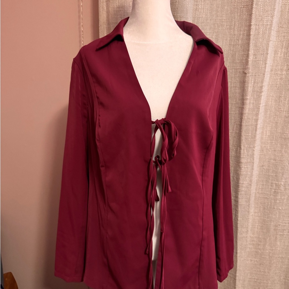 SHEIN Deep Red Blouse